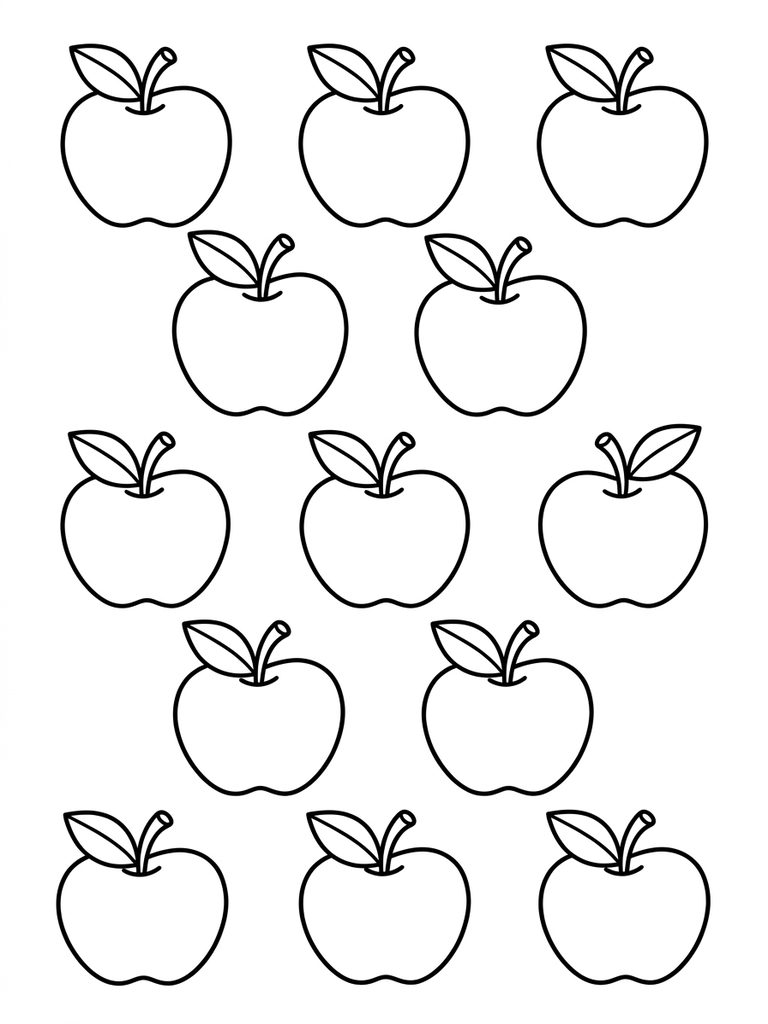 15 - Fifteen Apples coloring page — free printable for kids and adults