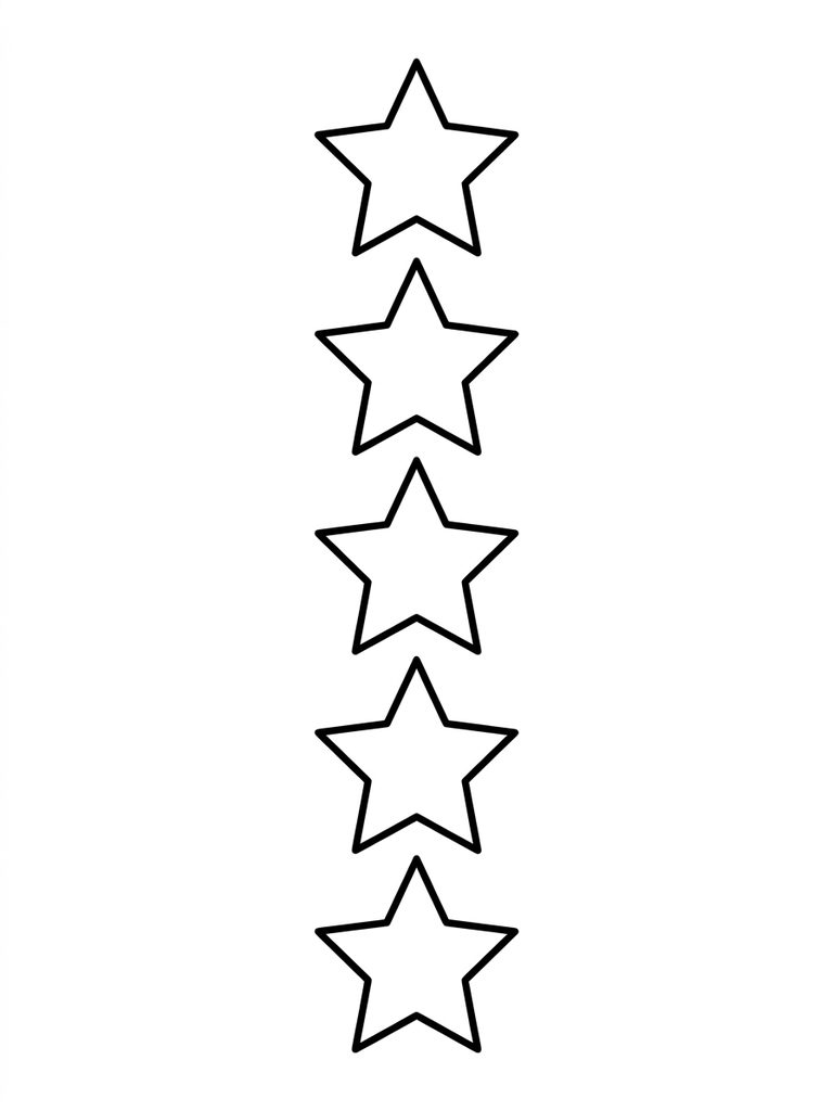 5 - Five Stars Coloring Page