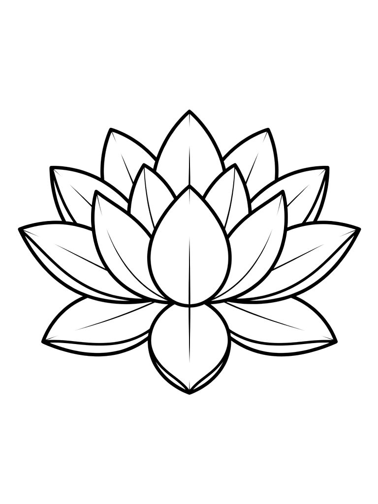 Aesthetic Mindfulness Breathing Guide Featuring A Large Stylized Lotus Flower With Smooth Radiating Petal Pathways For Finger Tracing coloring page — free printable for kids and adults