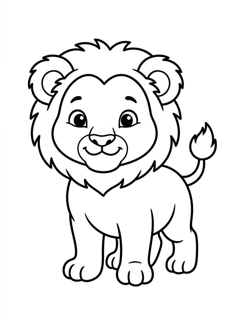 Baby Lion / Lion Cub Coloring Pages / Cute Baby Lion Coloring Page