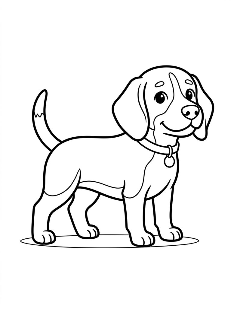 Beagle Coloring Pages line art