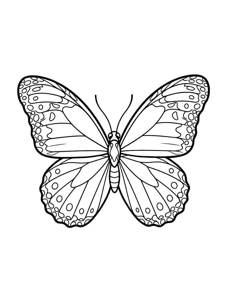 Blue Morpho Butterfly With Its Wings Wide Open Showcasing Brilliant Iridescent Blue Patterns Coloring Page