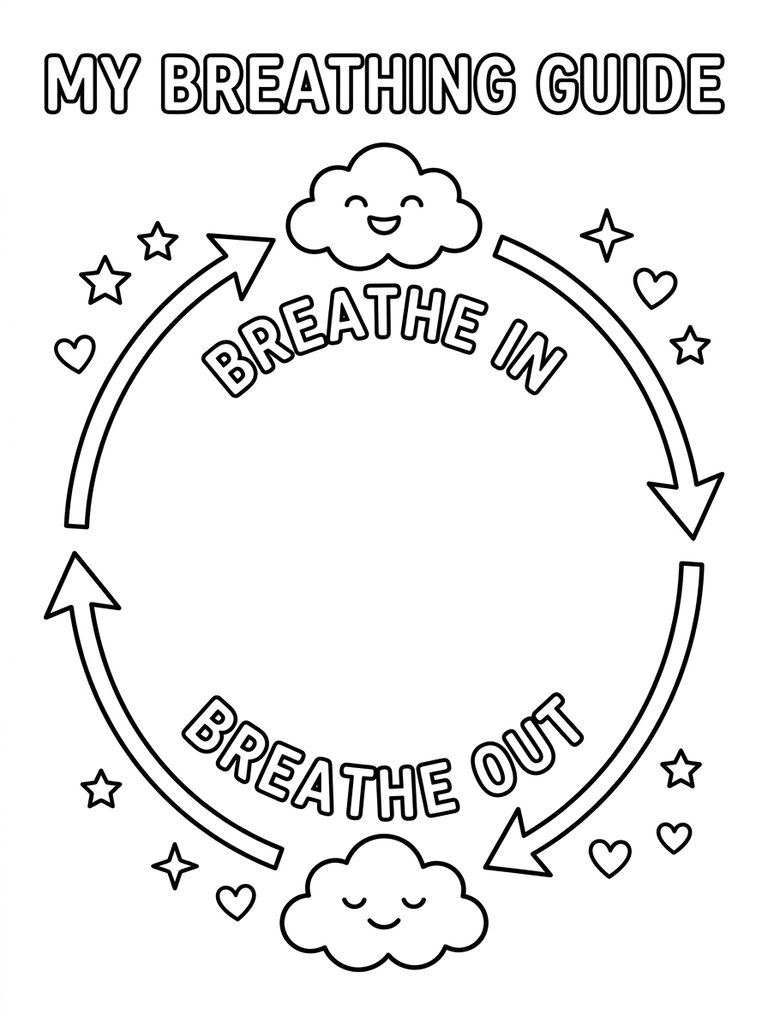 Breathing Circle Guide Coloring Page