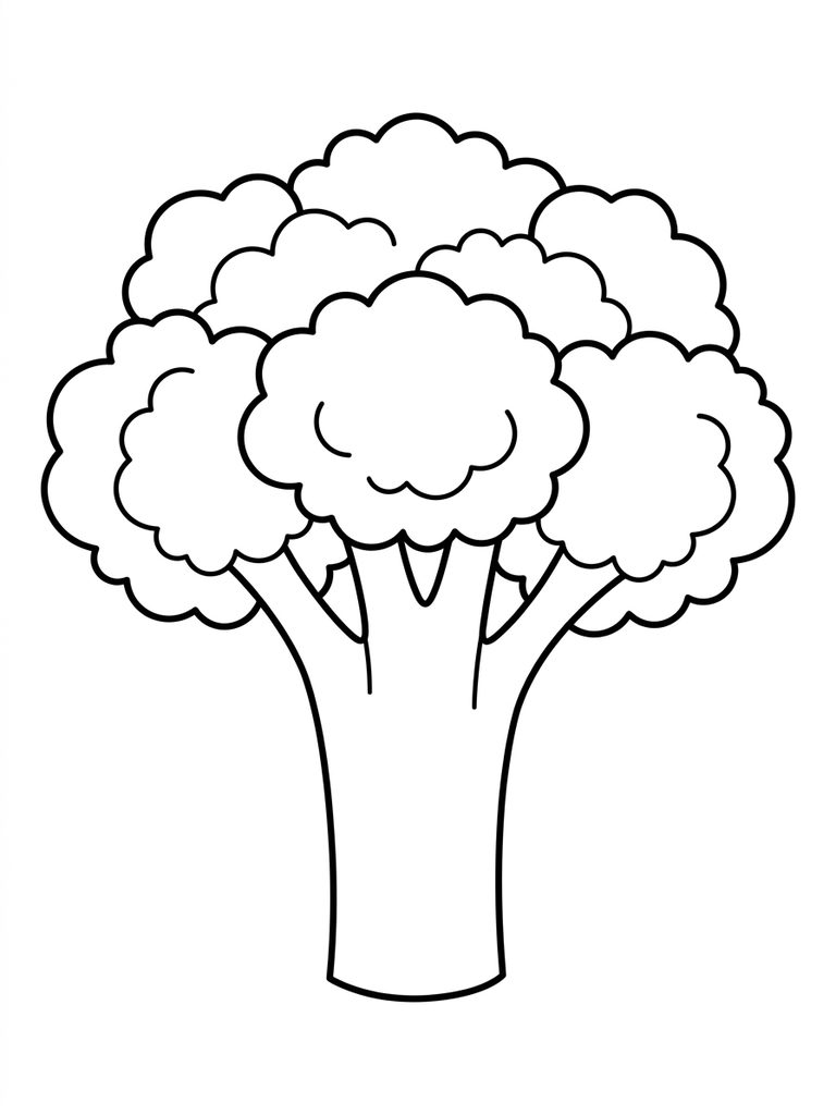 Broccoli Head Coloring Page