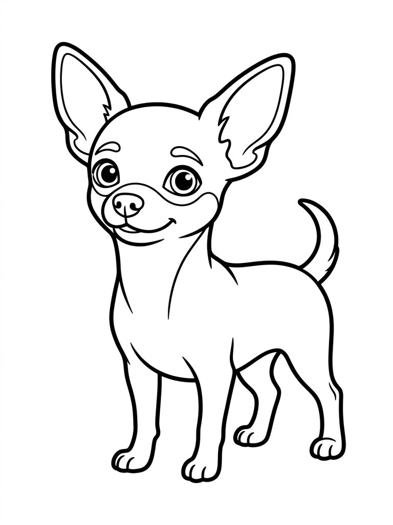 Chihuahua Coloring Pages line art