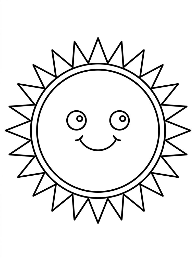 Circle Sun Coloring Page