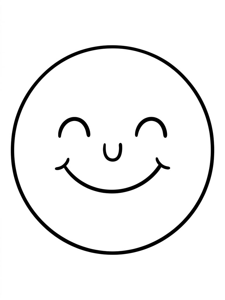 Circle With Smiling Face Coloring Page