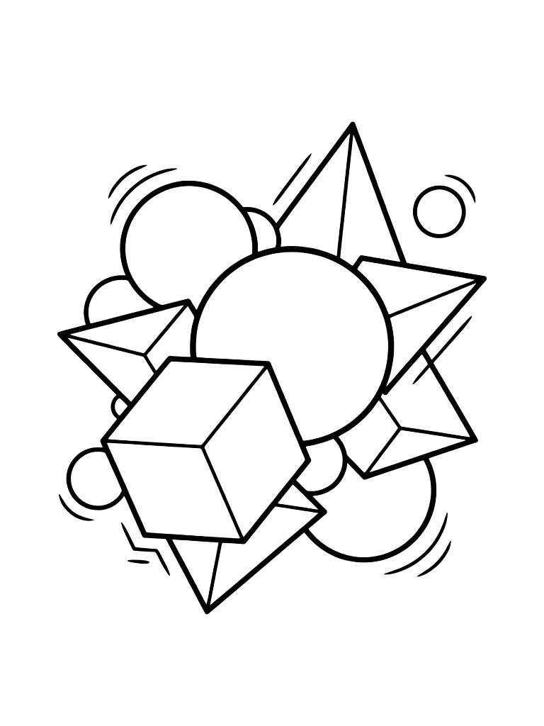 Complex Composition Of Overlapping Spheres coloring page — free printable for kids and adults