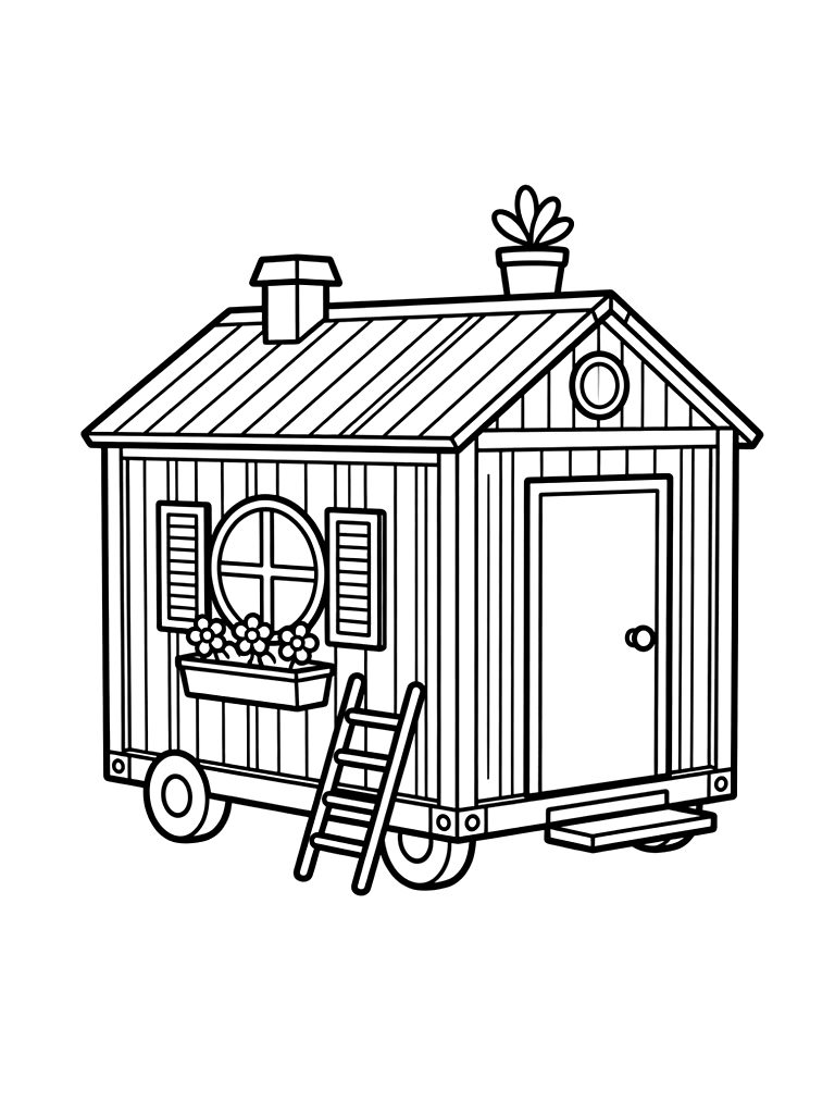Container Home Coloring Page