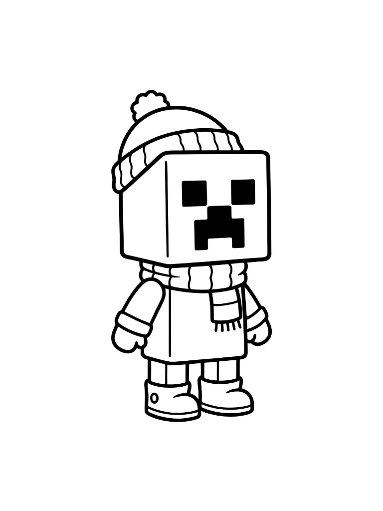 Creeper Face Coloring Page