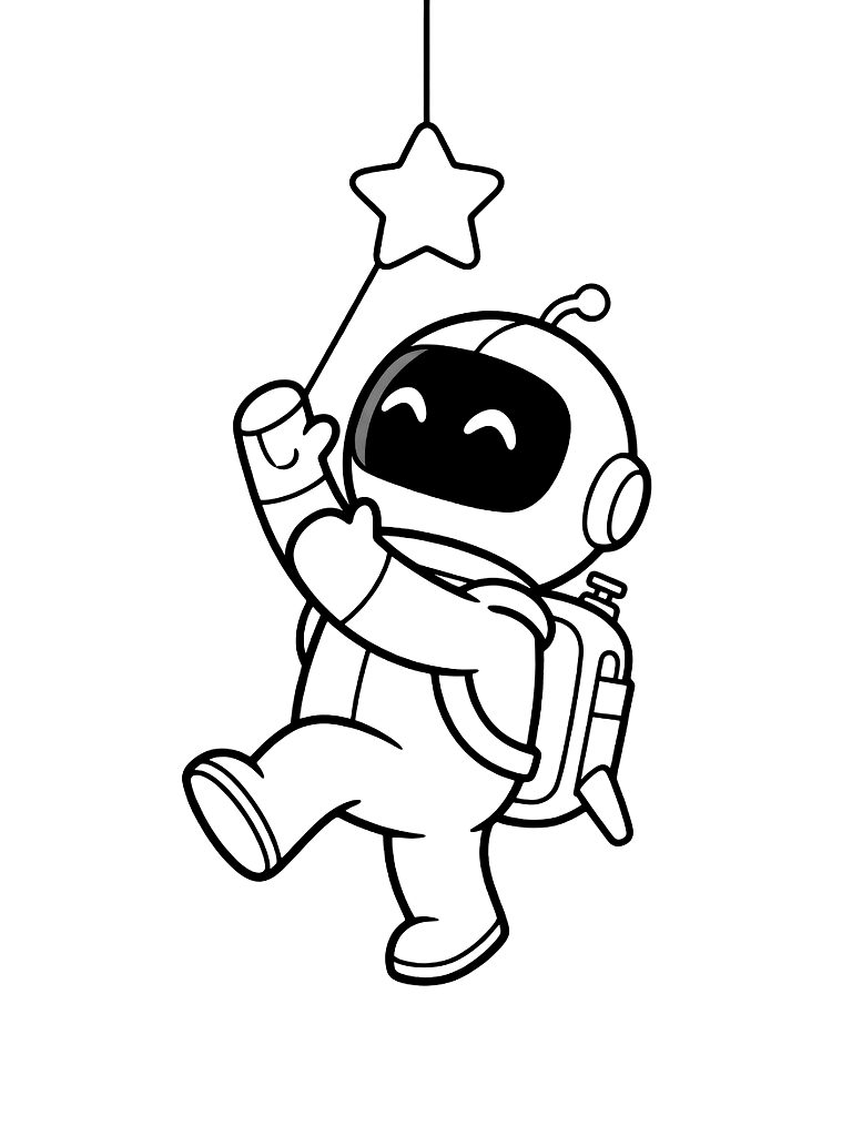 Crewmate With Backpack Coloring Page