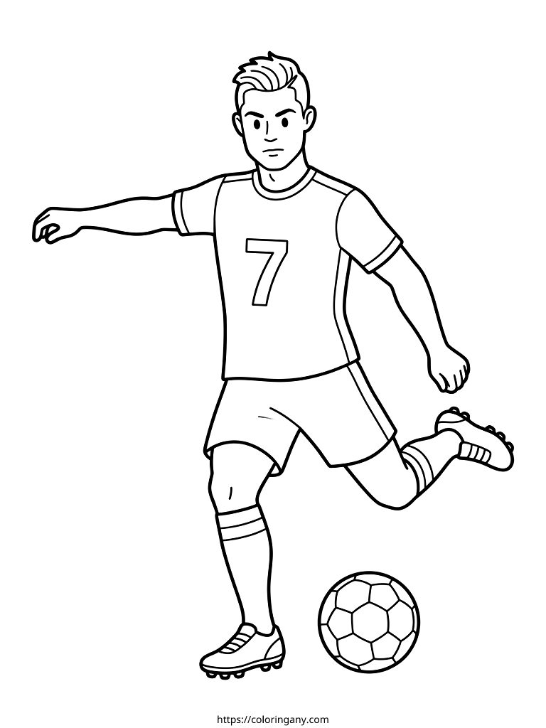Cristiano Ronaldo Shoots Coloring Page
