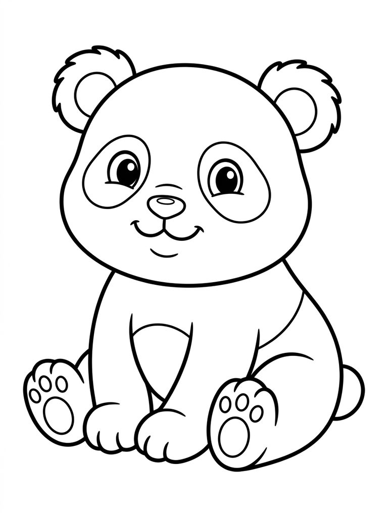 Cute Baby Panda / Panda Cub Coloring Page