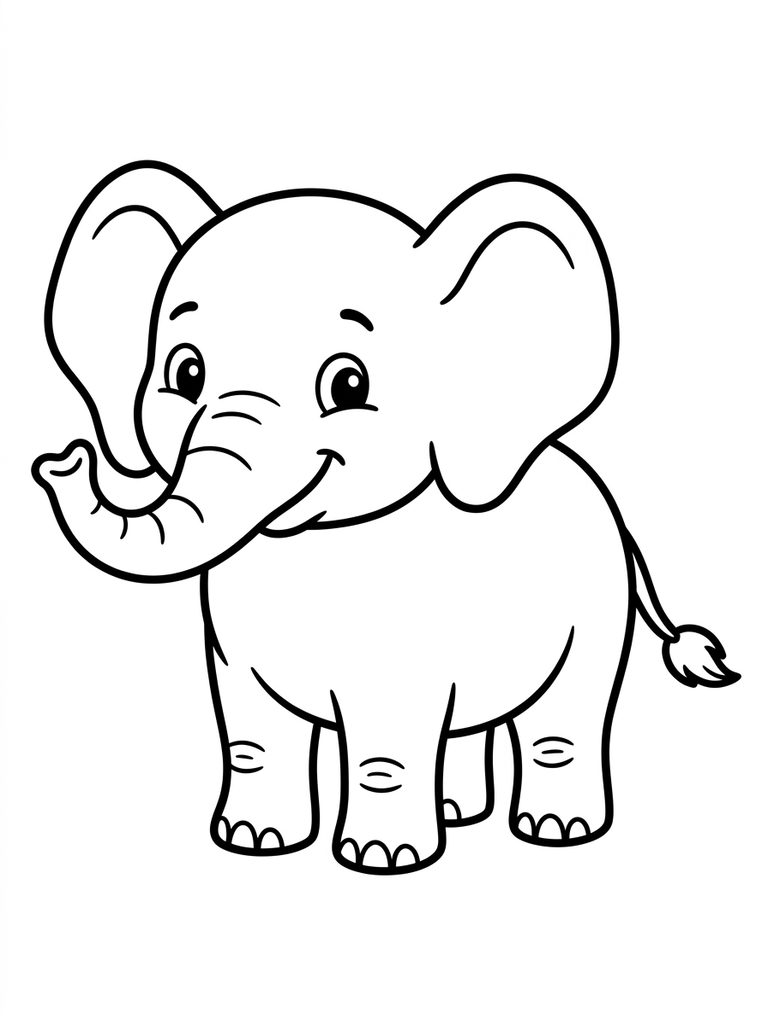Cute Elephant Coloring Pages / Cartoon Elephant Coloring Pages Coloring Page