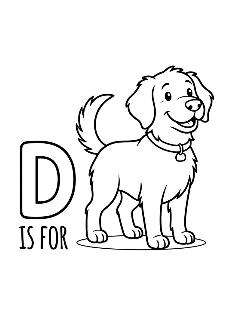 D Is For Dog Coloring Page