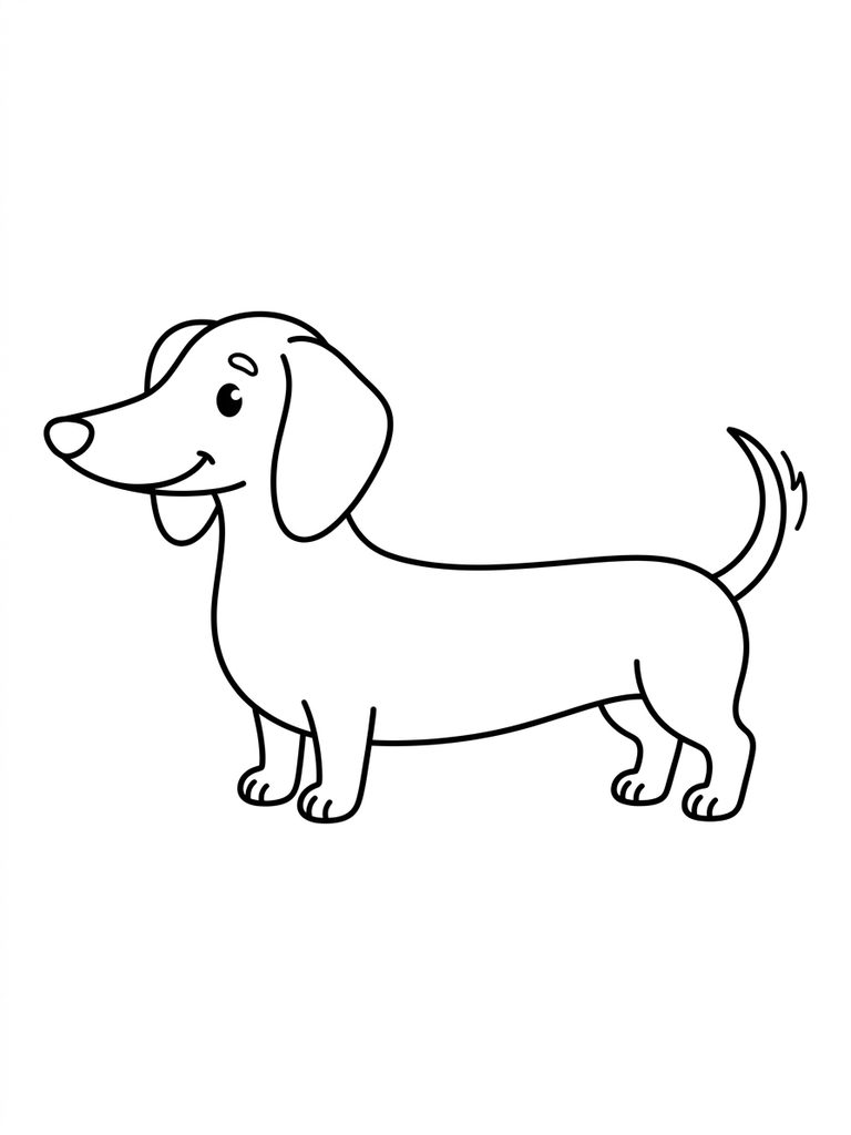 Dachshund Coloring Pages line art