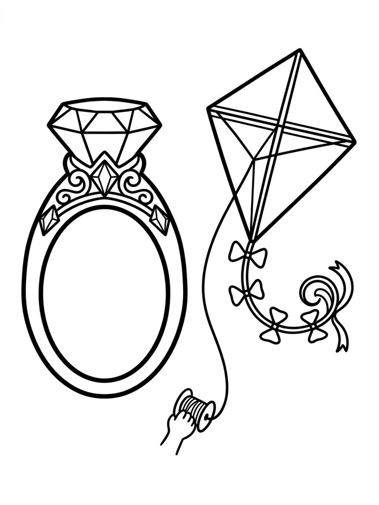Diamond Ring Or Kite Coloring Page
