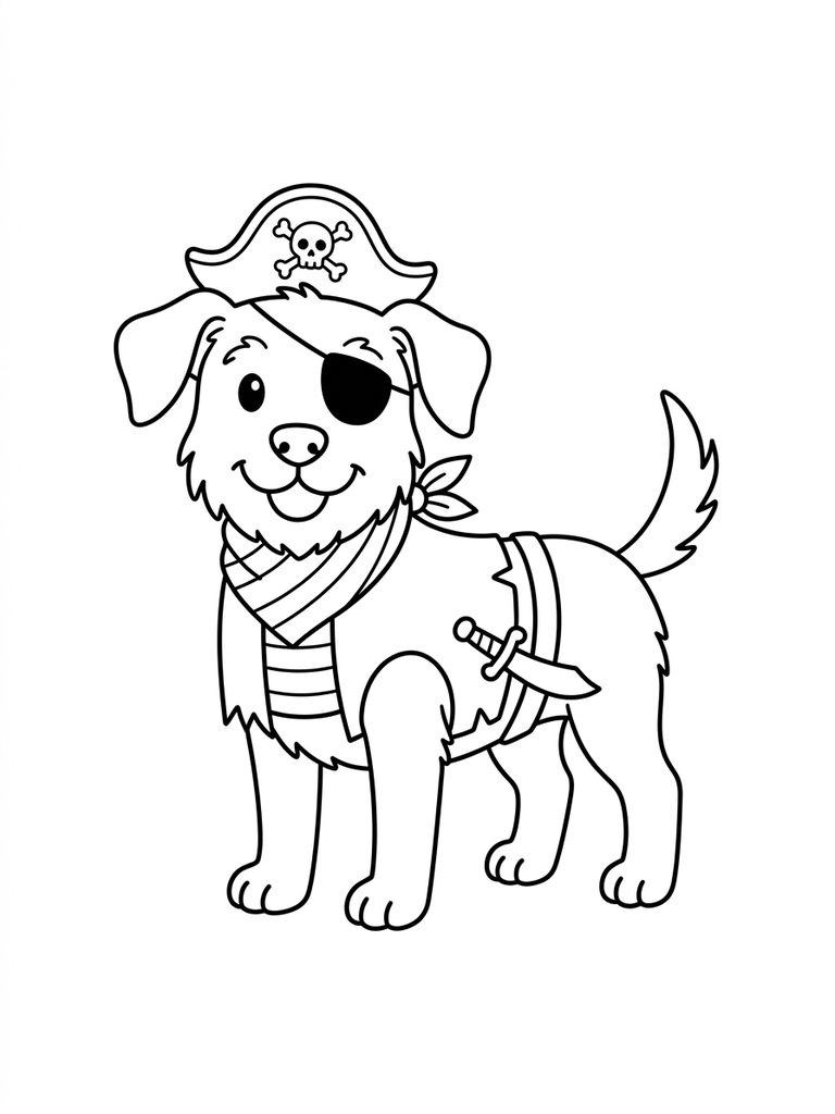 Dog In Costume Coloring Pages