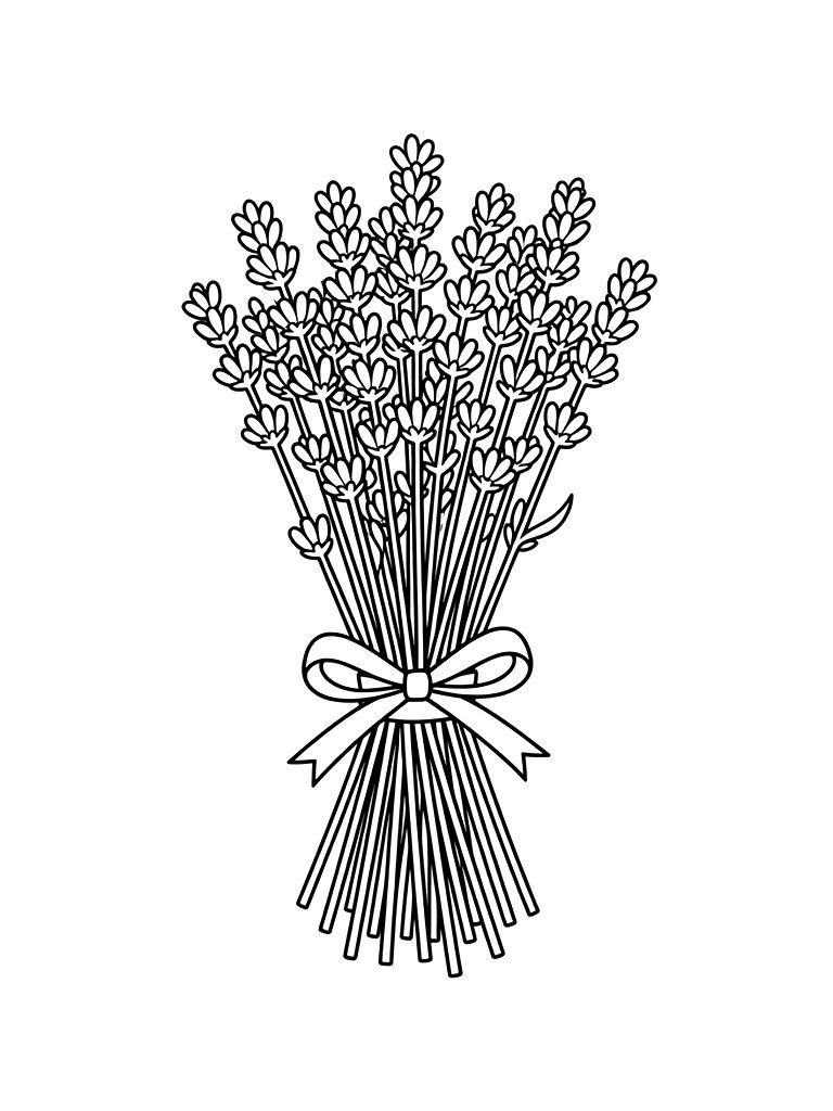 Dried Lavender Bundle Coloring Page