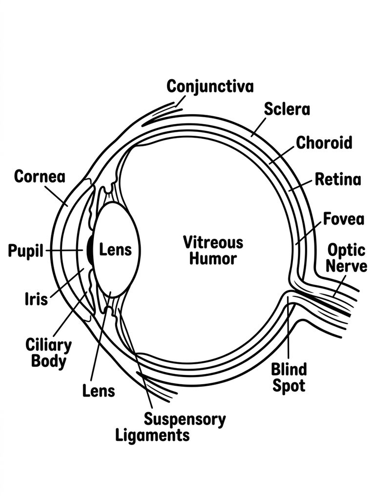 Eye Anatomy Cross Section Coloring Page