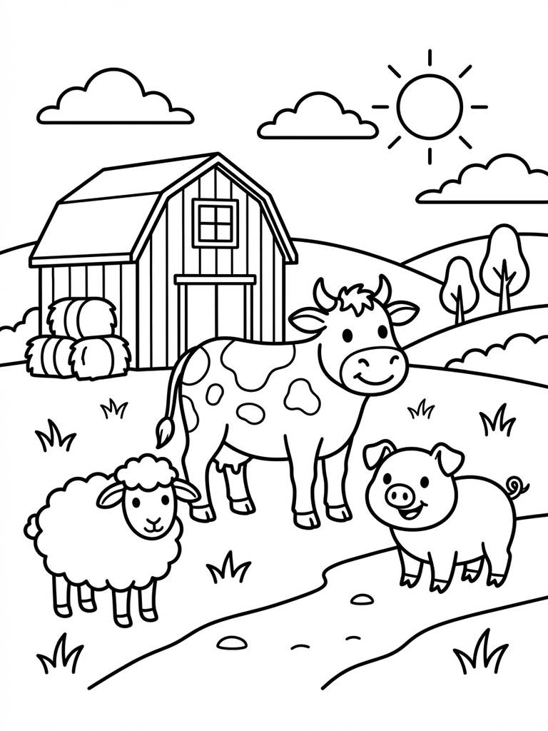 Farm Animal Coloring Page