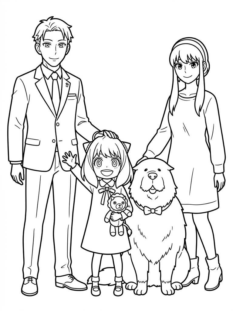 Forger Family Group Pose Coloring Page
