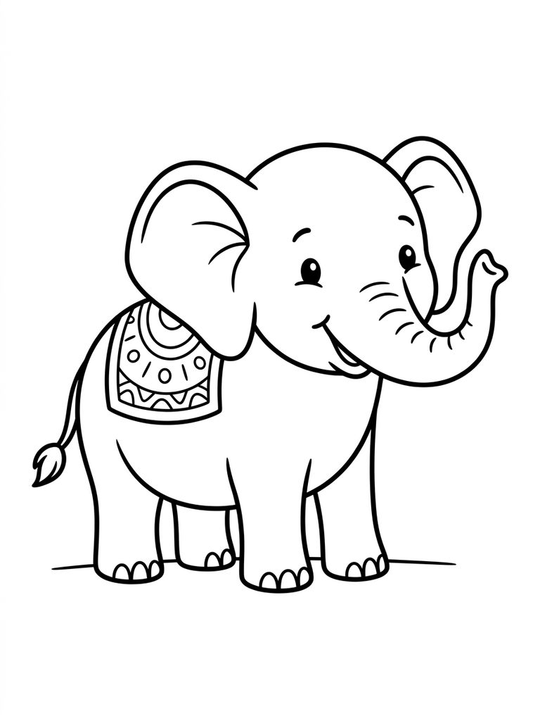 Free Printable Elephant Coloring Pages PDF Coloring Page
