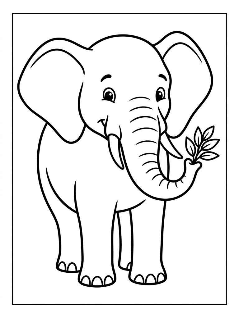 Free Printable Elephant Coloring Pages PDF Coloring Page