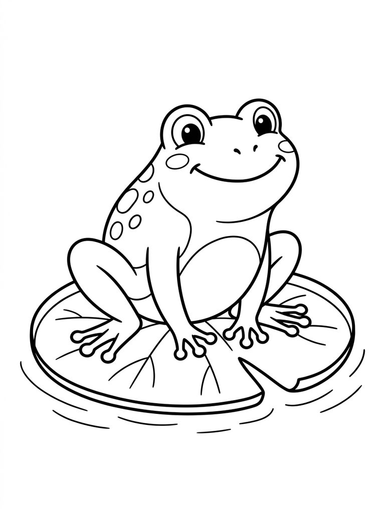 Frog On Lily Pad / Cute Frog Sitting On Lily Pad Coloring Page