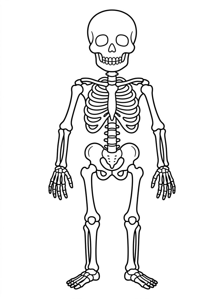 Full Human Skeleton Coloring Page