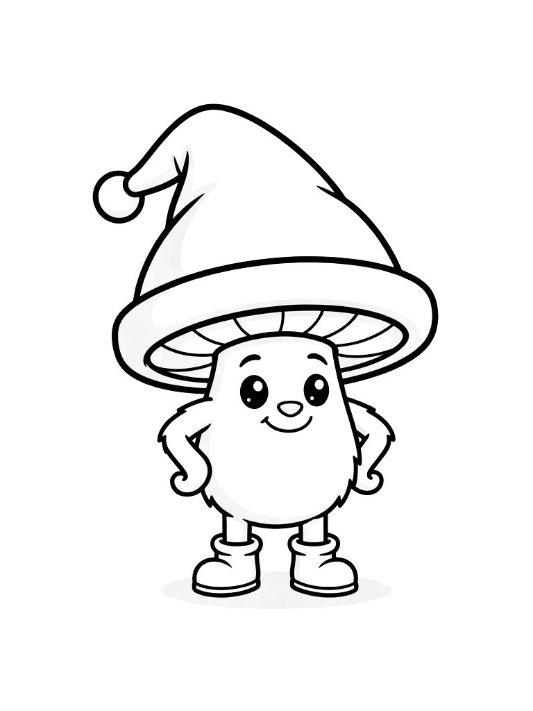 Gnome Hat Mushroom Coloring Page