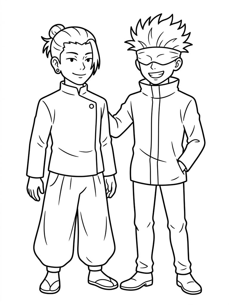 Gojo & Geto / Team Moments Coloring Page