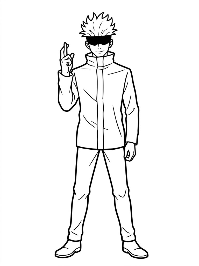 Gojo Satoru Iconic Pose / Blindfold Coloring Page