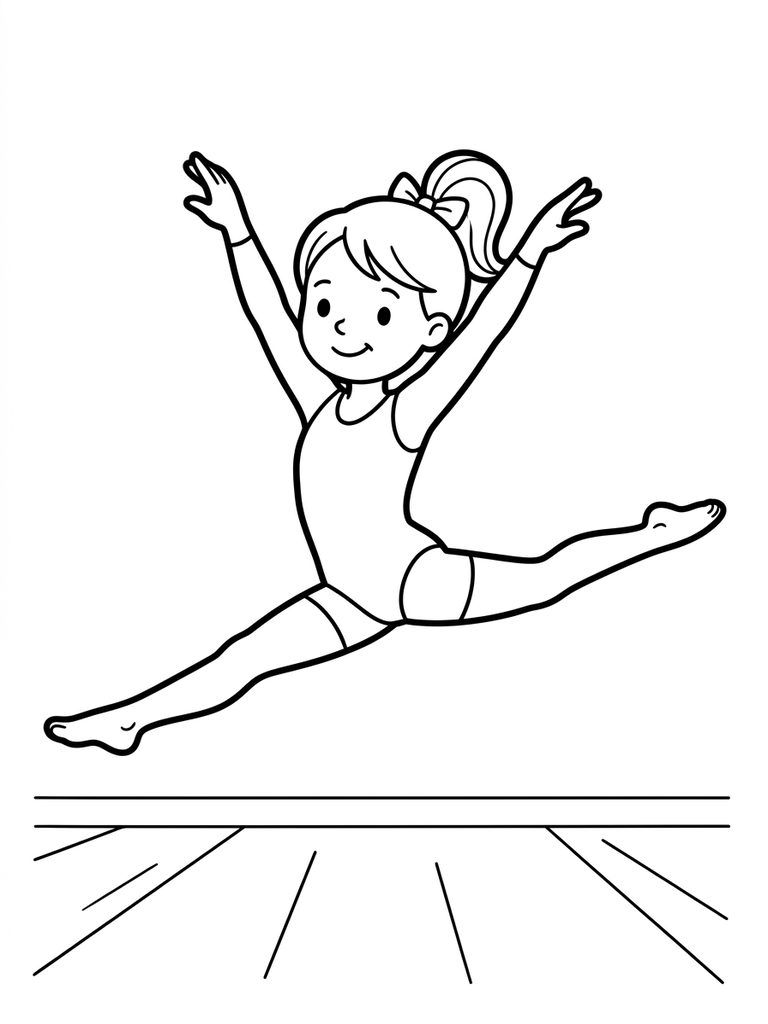 Gymnast Doing Floor Routine Coloring Page