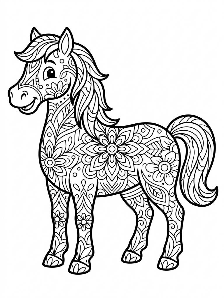 Horse Mandala Coloring Page
