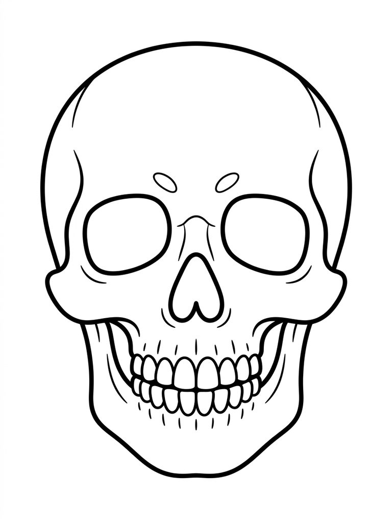 Human Skull Coloring Page