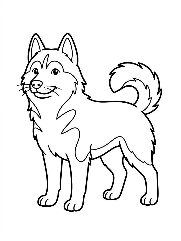 Husky Coloring Pages line art