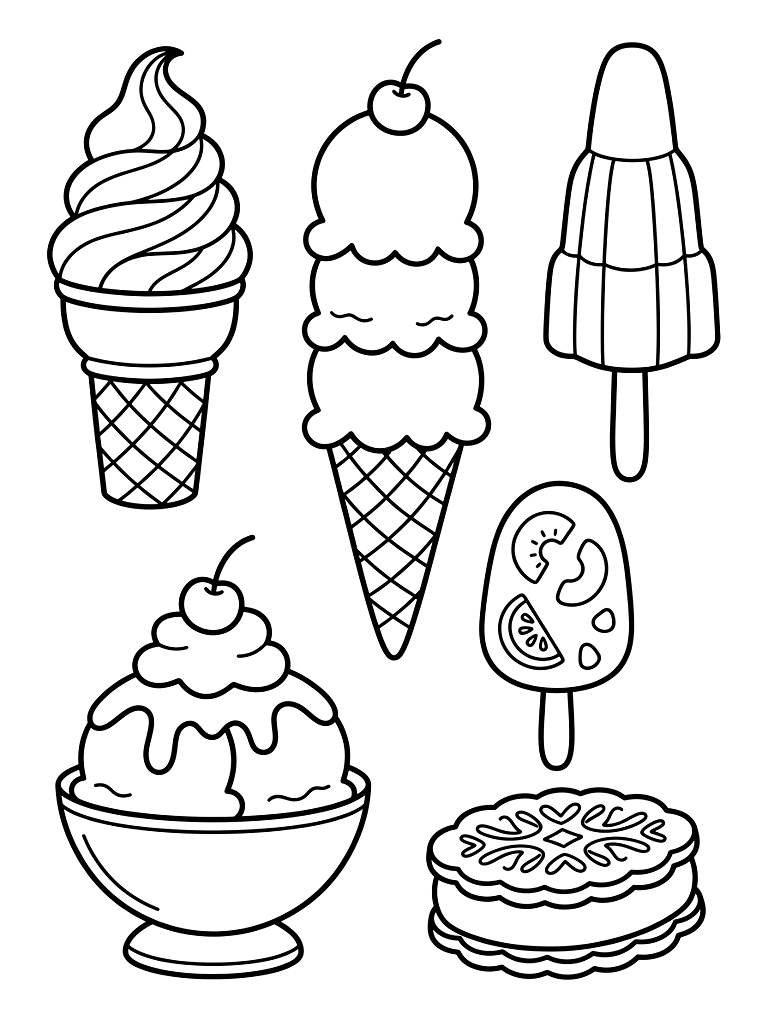 Ice Cream Coloring Page