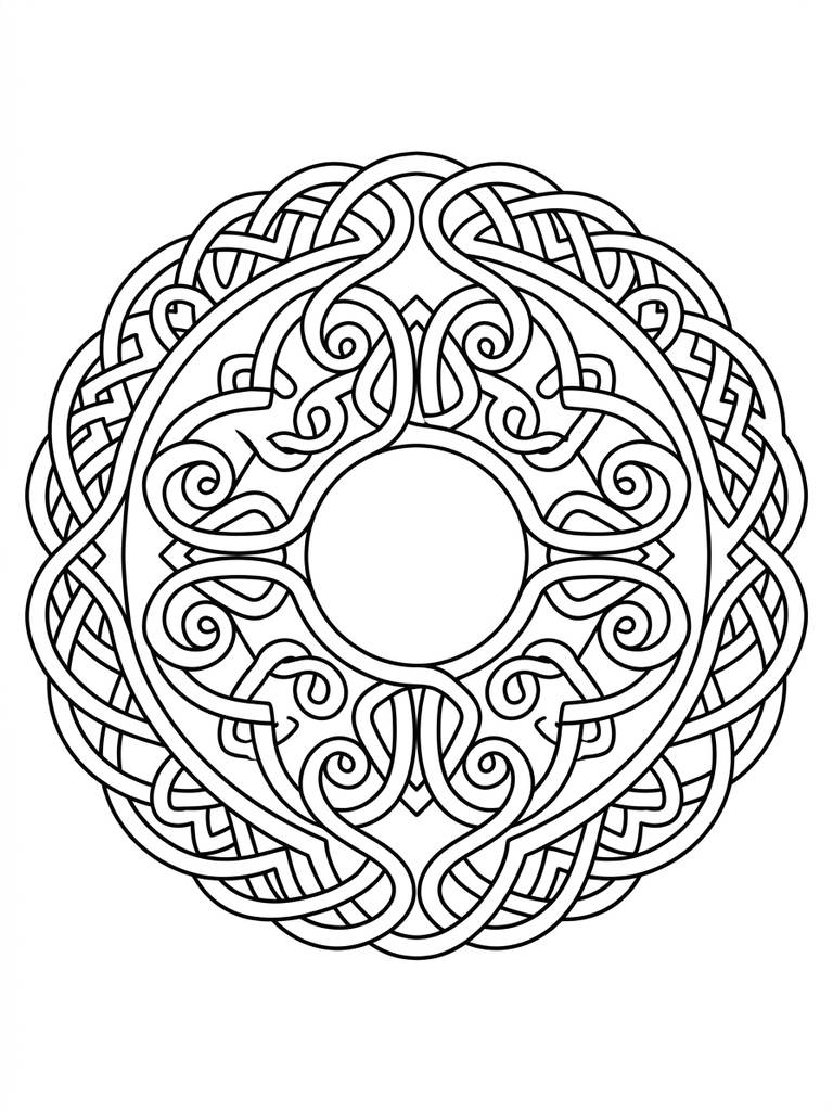 Intricate Celtic Knot Designs Coloring Page