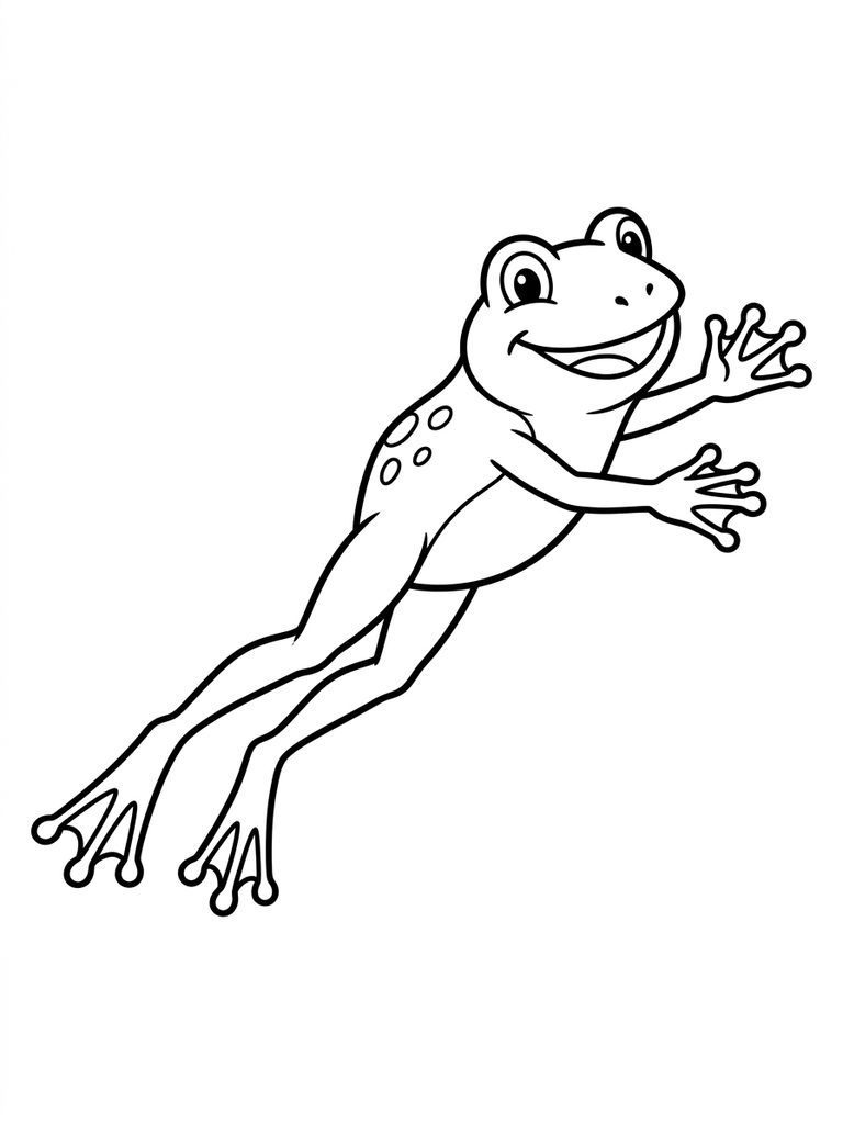 Jumping Frog / Frog Hopping Coloring Page