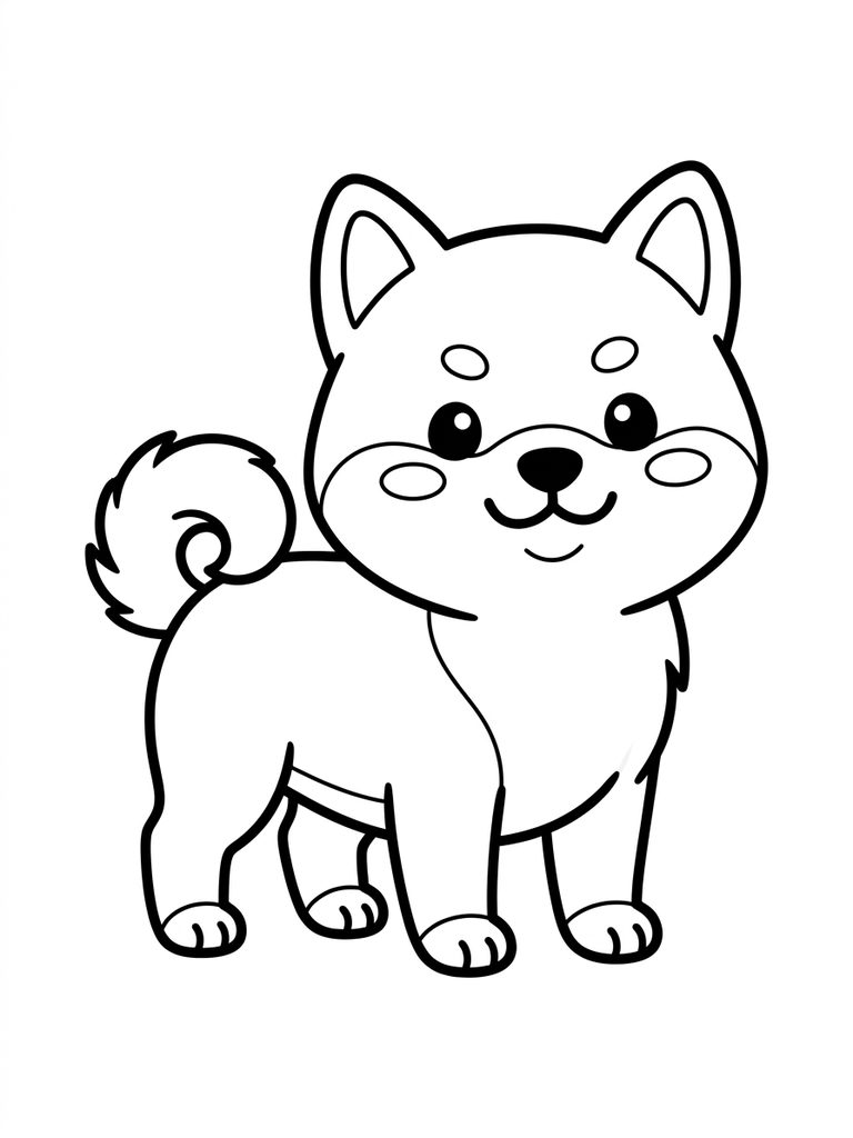 Kawaii/Chibi Dog Coloring Pages