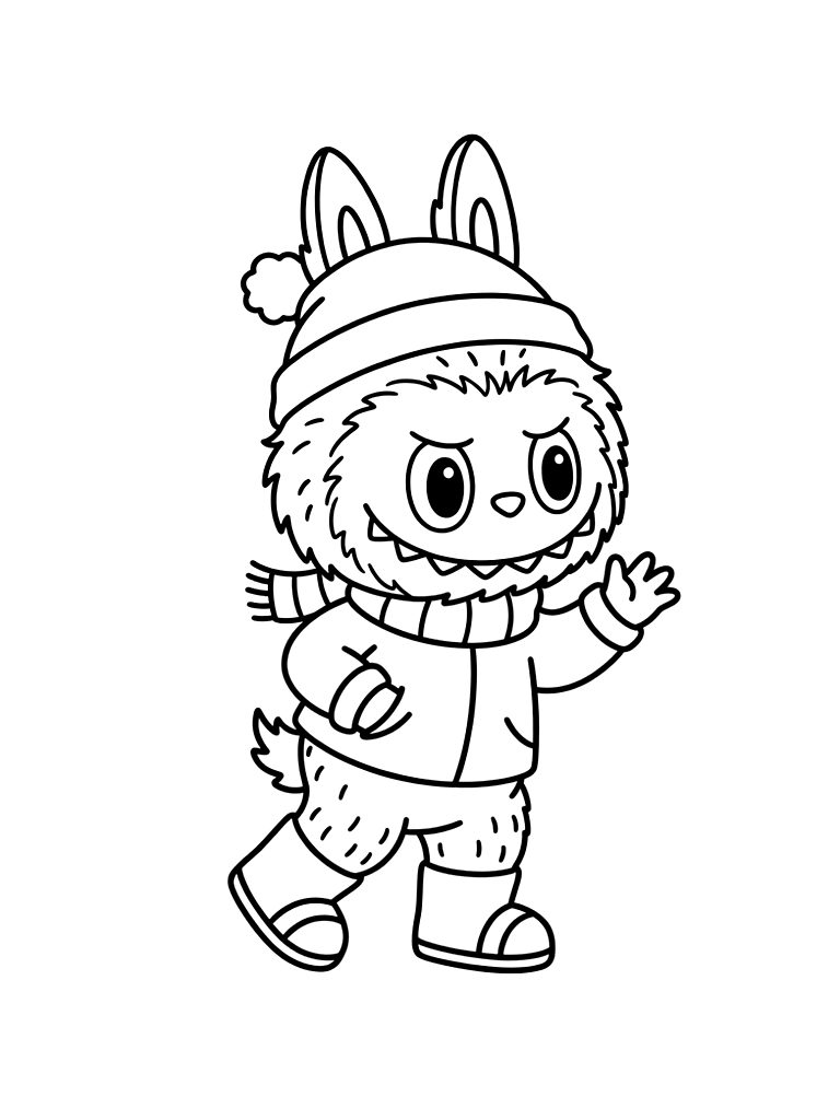 Labubu & Pop Mart Art Toy Aesthetics coloring page — free printable for kids and adults
