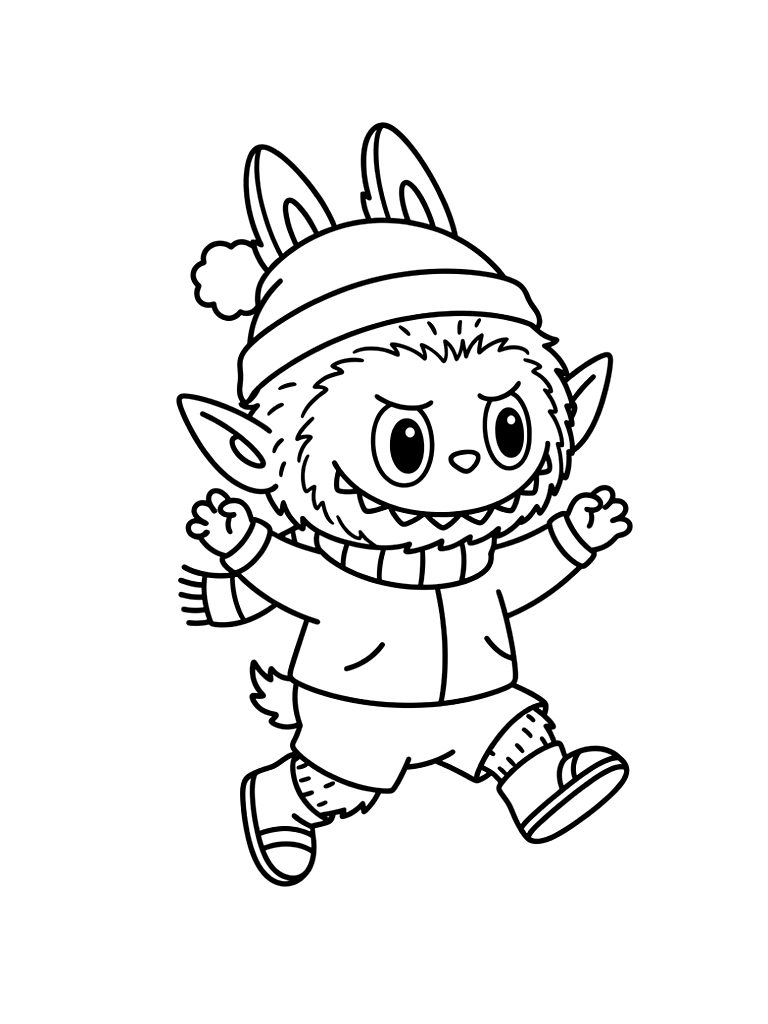 Labubu & Pop Mart Art Toy Aesthetics coloring page — free printable for kids and adults