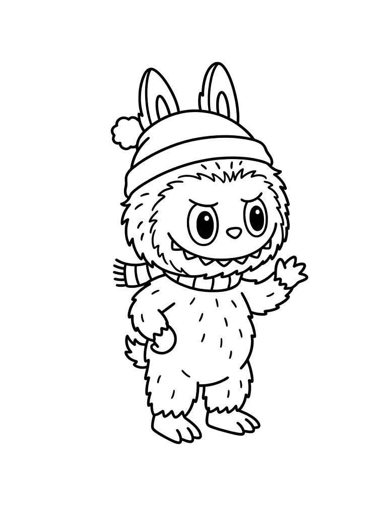 Labubu & Pop Mart Art Toys coloring page — free printable for kids and adults