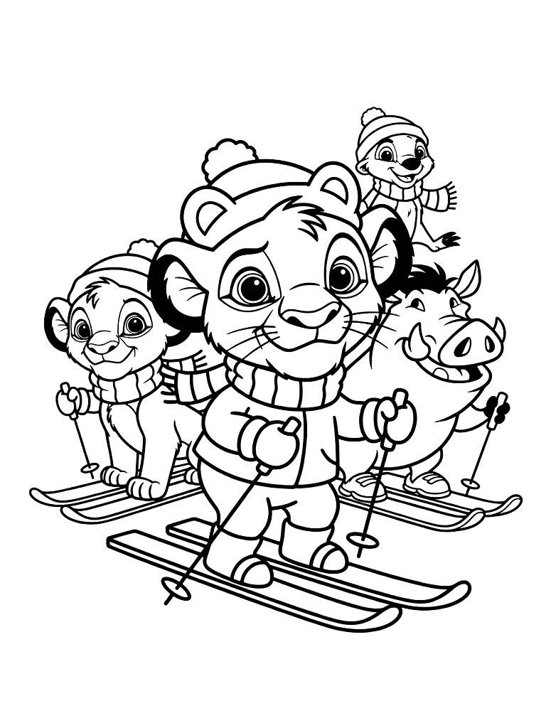 Lion King Simba And Friends Coloring Page