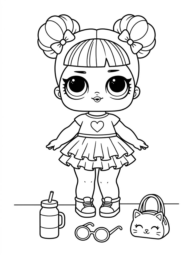 LOL Surprise Doll With Accessories Coloring Page