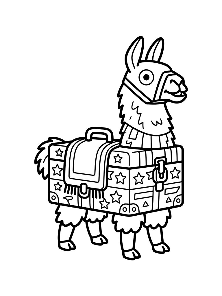 Loot Llama Coloring Page