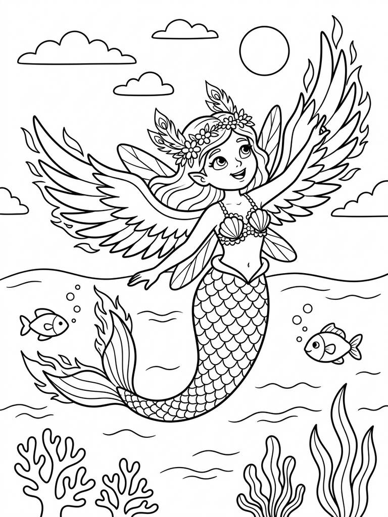 Mermaid Coloring Page