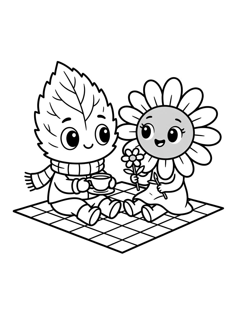Mint And Chamomile Coloring Page