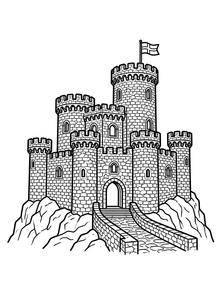 Moors Castle Sintra Coloring Page